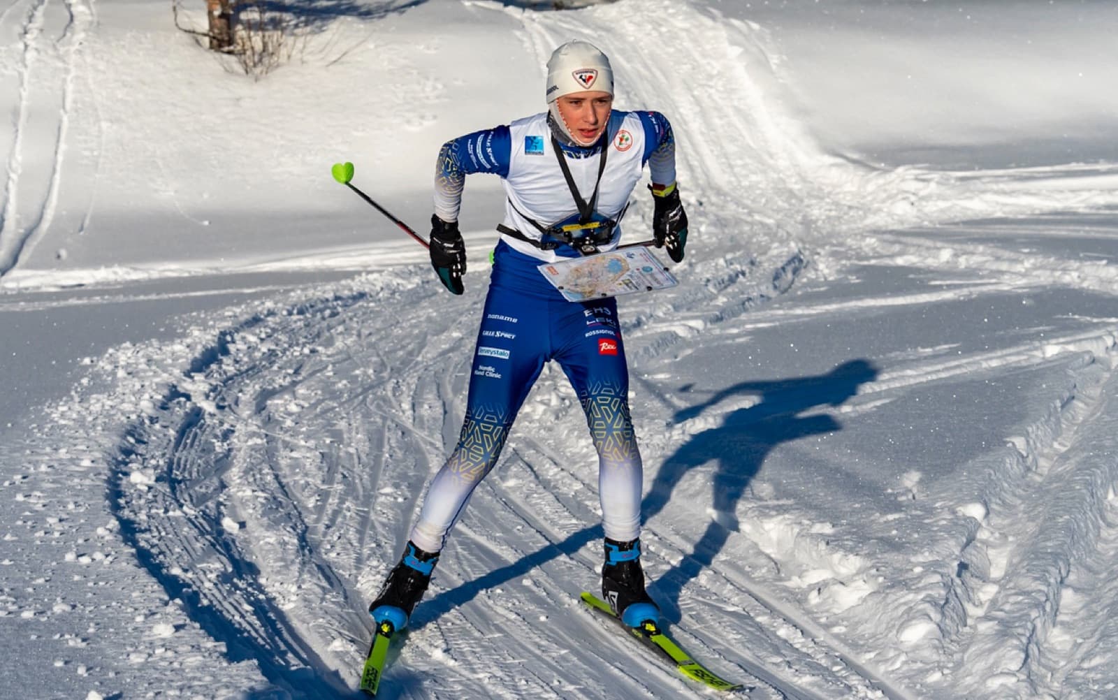 Erik Fey navigating with map during competition