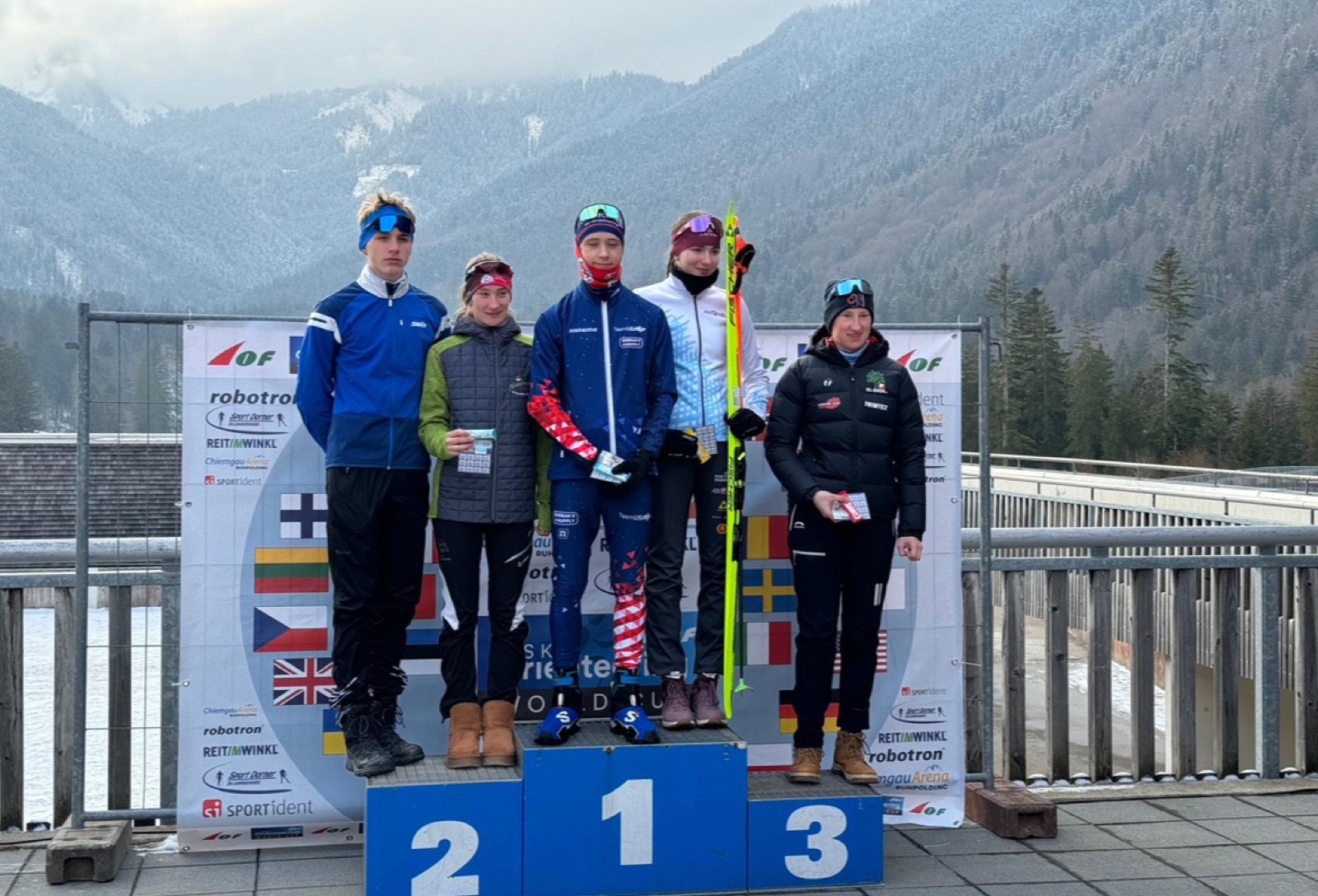 Erik Fey in action during ski-orienteering competition